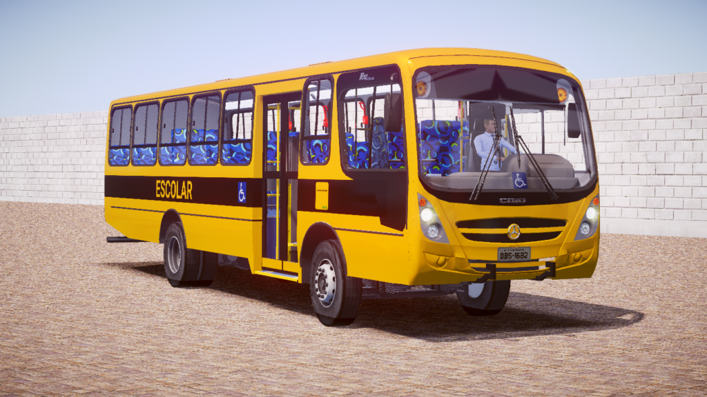 Ônibus Caio Foz Super MB OF-1519R Escolar - Proton Bus Simulator